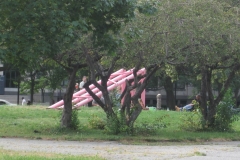 Three Trusses Plus / Pink Landscape